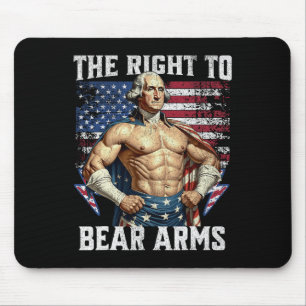 Bodybuilding 4th Of July Dad Usa Flag 2nd Bear Arm Mouse Mat