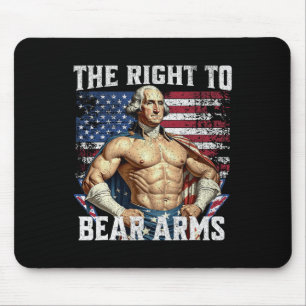 Bodybuilding 4th Of July Dad Usa Flag 2nd Bear Arm Mouse Mat