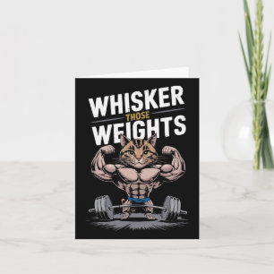 Bodybuilding Cat Owner Fitness Workout Gym Instruc Card