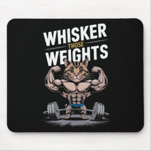 Bodybuilding Cat Owner Fitness Workout Gym Instruc Mouse Mat
