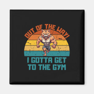 Bodybuilding Cat Weight Lifting For Men Women Magnet