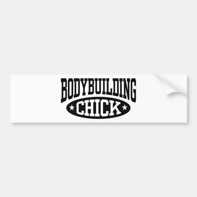 Bodybuilding Chick Bumper Sticker (Front)