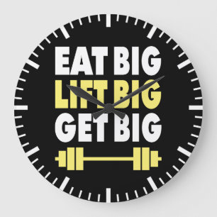 Bodybuilding - Eat Big, Lift Big, Get Big Large Clock