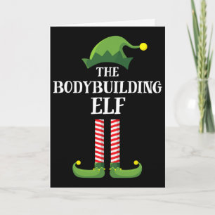 Bodybuilding Elf Matching Family Group Christmas P Card