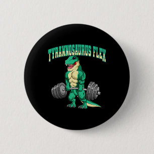 Bodybuilding Fitness Tyrannosaurus Flex Dinosaur D 6 Cm Round Badge