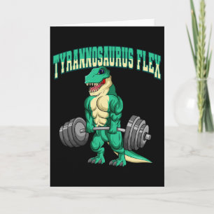 Bodybuilding Fitness Tyrannosaurus Flex Dinosaur D Card