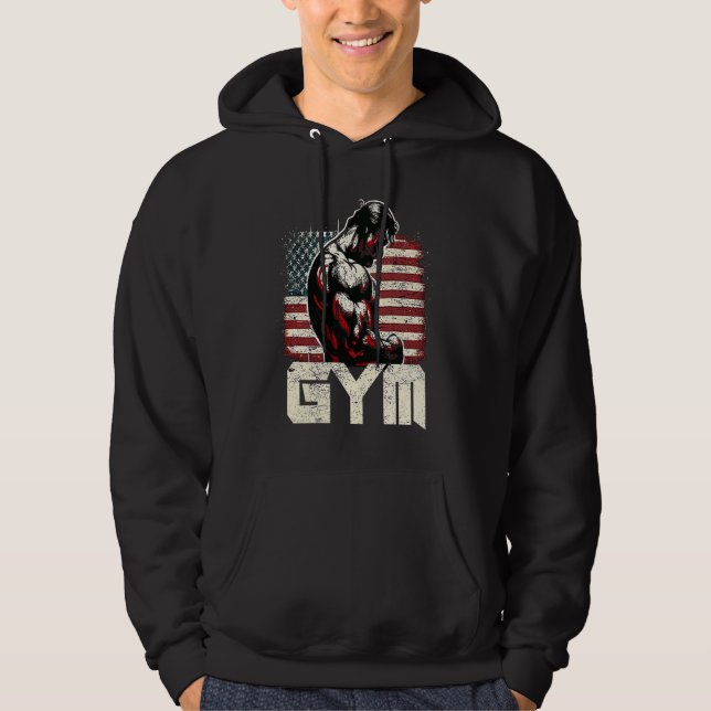 Bodybuilding Gorilla Gym Fitness Beast 1 Hoodie (Front)