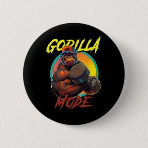 Bodybuilding Gorilla Mode Workout 6 Cm Round Badge