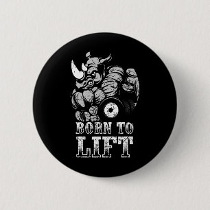 Bodybuilding Gym Fitness Training Muscle Rhino Gif 6 Cm Round Badge