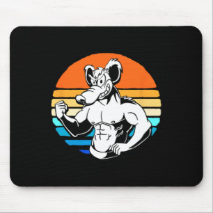 Bodybuilding Gym Lover Retro Gym Rat Mouse Mat