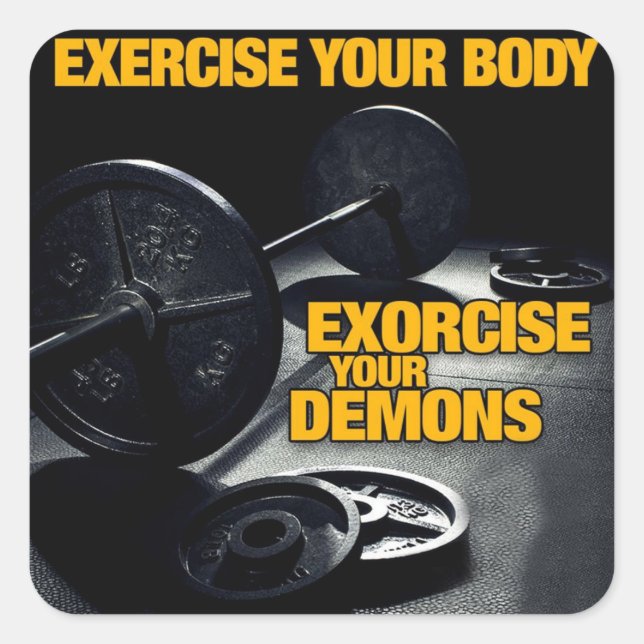 Bodybuilding Gym Workout Motivational Square Sticker (Front)