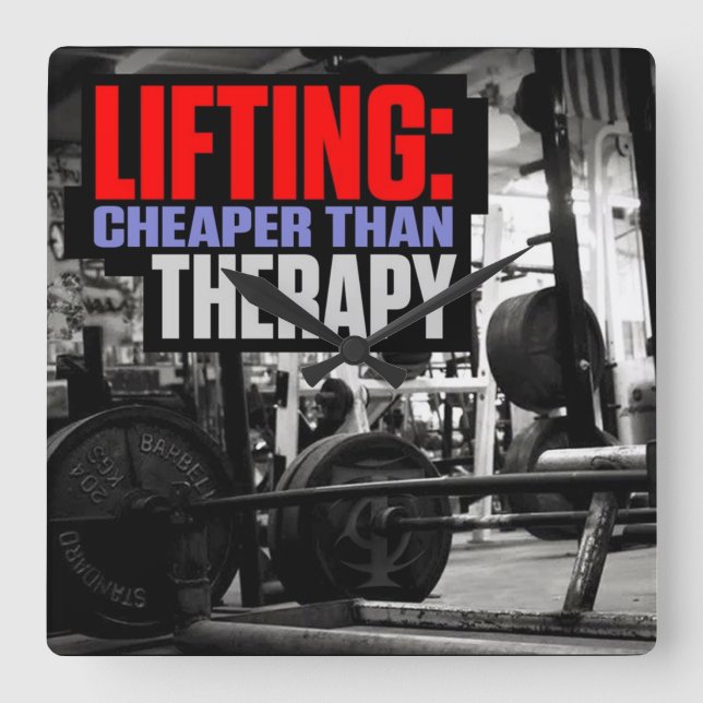 Bodybuilding Gym Workout Motivational Square Wall Clock (Front)