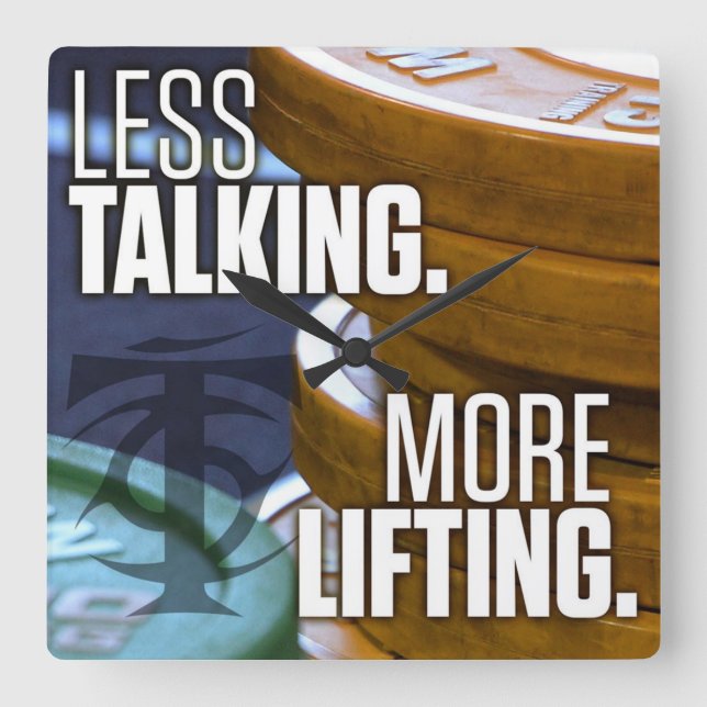 Bodybuilding Gym Workout Motivational Square Wall Clock (Front)