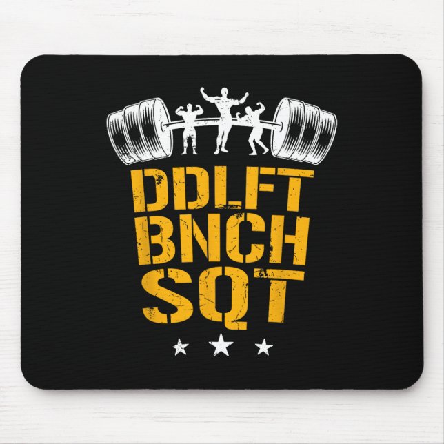Bodybuilding Heavy Workout Squat Bench Press Deadl Mouse Mat (Front)