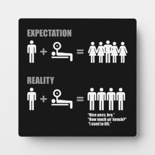Bodybuilding Humour - Expectation vs Reality Plaque