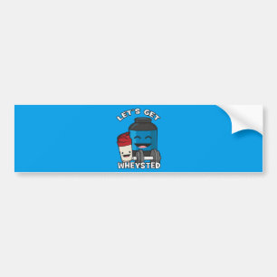 Bodybuilding Humour - Let's Get Wheysted Bumper Sticker