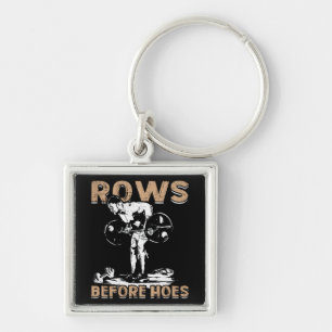Bodybuilding Humour - Rows Before Hoes - Novelty Key Ring