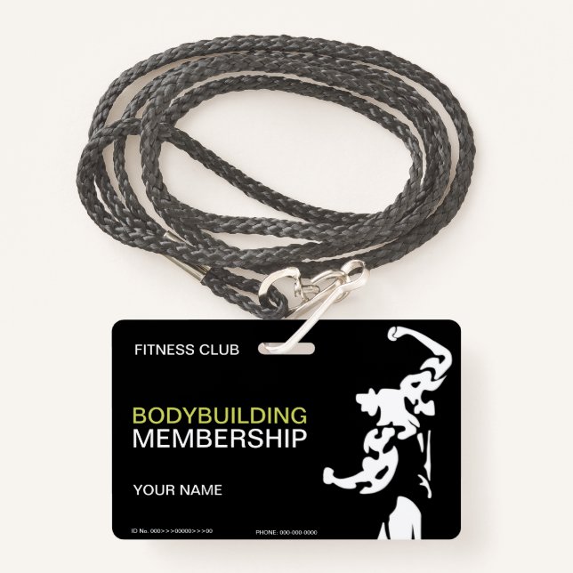 Bodybuilding ID Badge (Front with Lanyard)