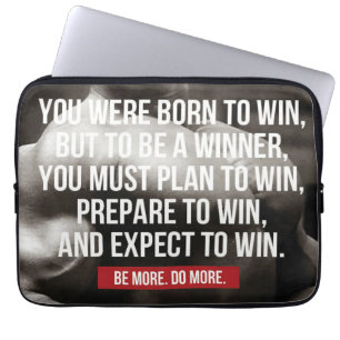 Bodybuilding Inspiration - Born To Win - Workout Laptop Sleeve