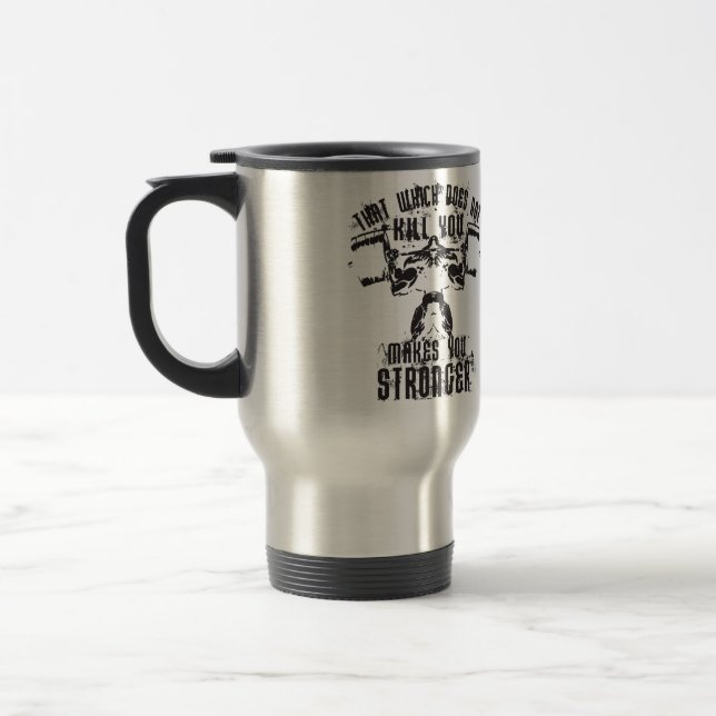 Bodybuilding Lifting Motivation - Squat Travel Mug (Left)