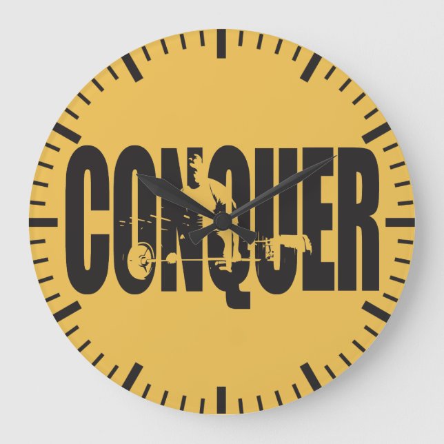 Bodybuilding Motivation - Conquer Large Clock (Front)