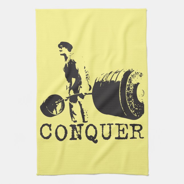 Bodybuilding Motivation - Conquer Tea Towel (Vertical)