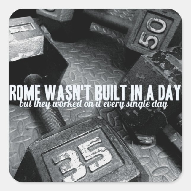 Bodybuilding Motivation Square Sticker (Front)