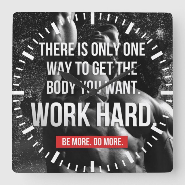 Bodybuilding Motivation Square Wall Clock (Front)