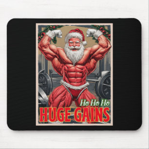 Bodybuilding Santa Ho Ho Huge Gains Weightlifting  Mouse Mat