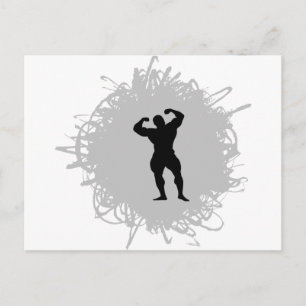 Bodybuilding Scribble Style Postcard