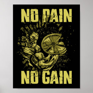 Bodybuilding Shirts For Men No Pain No Gain Bodybu Poster