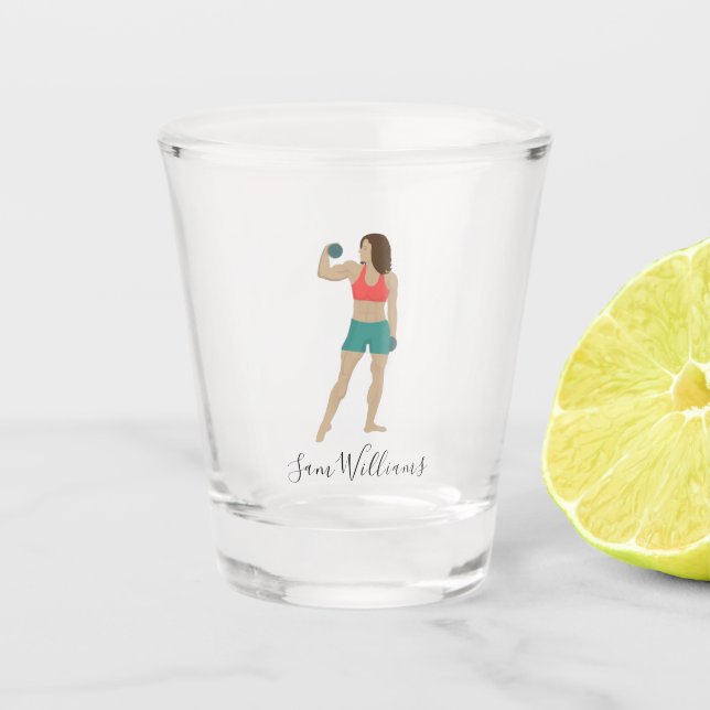 Bodybuilding Shot Glass (Front)