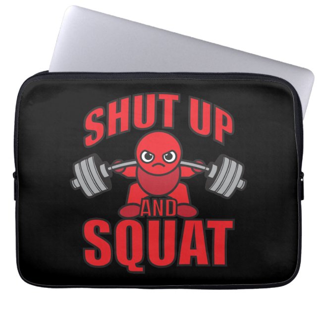 Bodybuilding - Shut Up And Squat - Kawaii Leg Day Laptop Sleeve (Front)