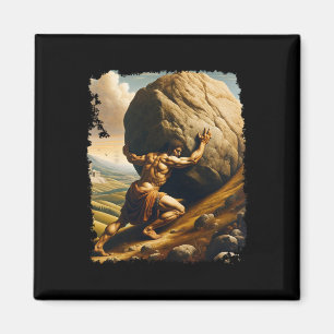 Bodybuilding Sisyphus Endurance Clic Art Greek Myt Magnet