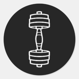 Bodybuilding Sport Minimalist Simple Dumbbell 2 Classic Round Sticker