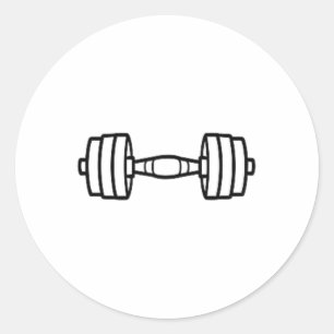 Bodybuilding Sport Minimalist Simple Dumbbell Classic Round Sticker