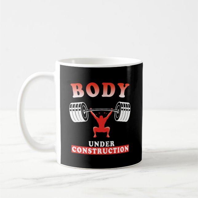 Bodybuilding training motivational workout quote coffee mug (Left)