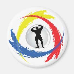 Bodybuilding Tricolor Emblem Magnet