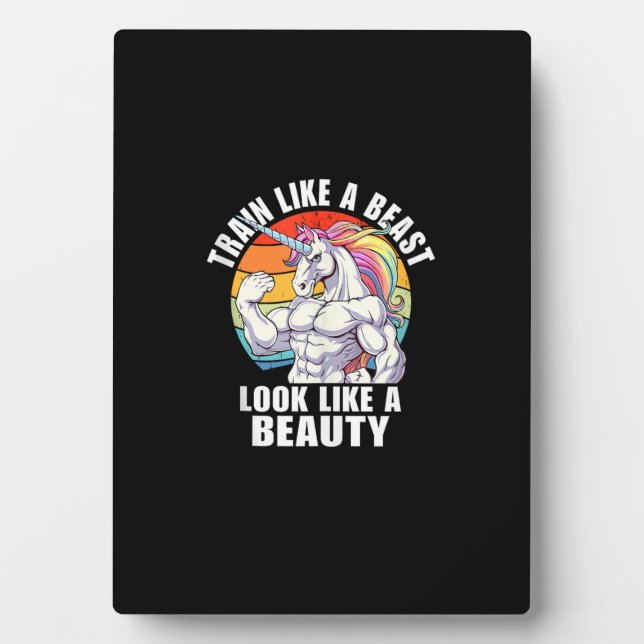 Bodybuilding Unicorn Tank Top Plaque (Front)