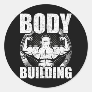 Bodybuilding Weightlifting Bodybuilder Workout Classic Round Sticker