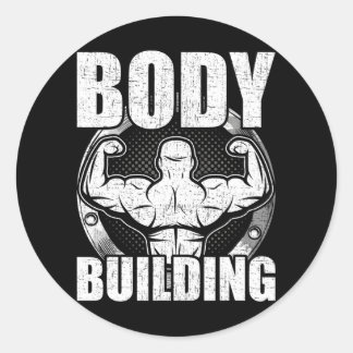 Bodybuilding Weightlifting Bodybuilder Workout Classic Round Sticker