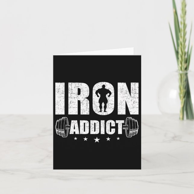 Bodybuilding Weightlifting Workout Gift Co. Iron A Card (Front)