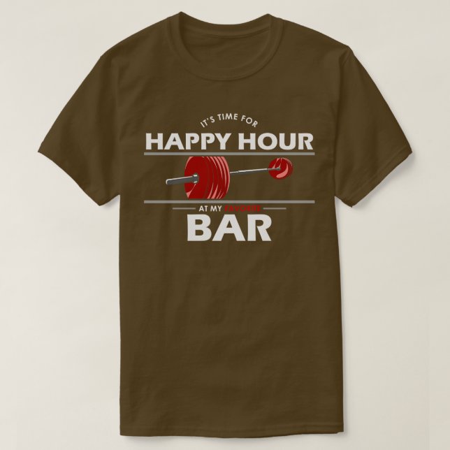 Bodybuilding With Barbell  T-Shirt (Design Front)