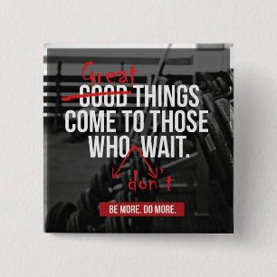 Bodybuilding Workout Motivational Words 15 Cm Square Badge
