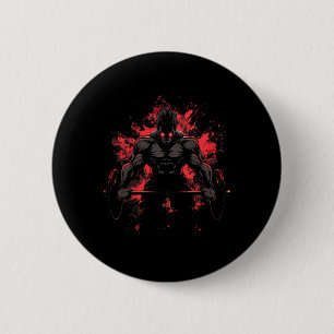 Bodybuilding Workout Muscle Powerlifting Anime Men 6 Cm Round Badge
