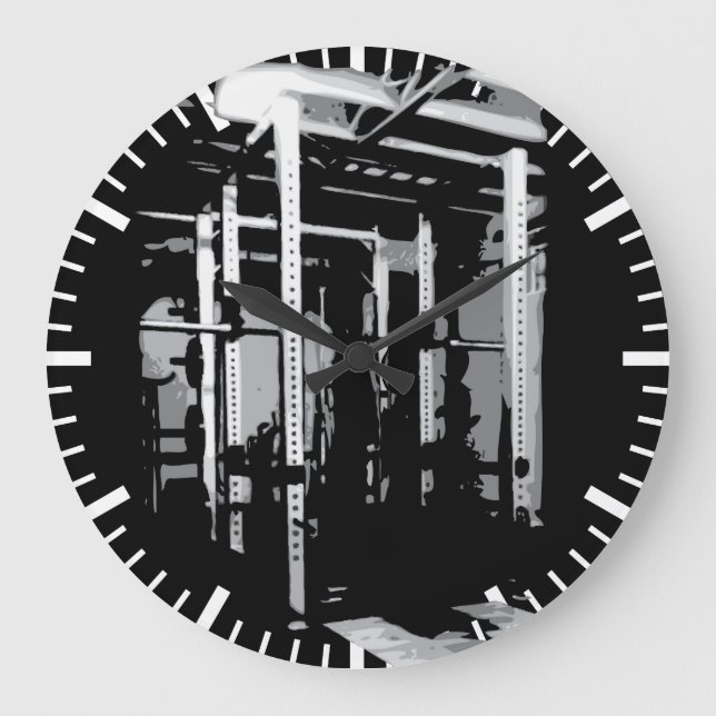 Bodybuilding Workout Picture- Squat Rack Large Clock (Front)