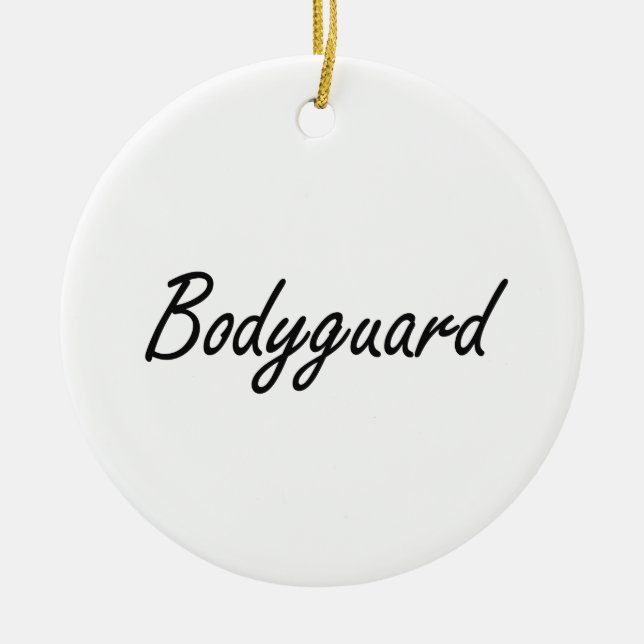 Bodyguard Artistic Job Design Ceramic Tree Decoration (Front)