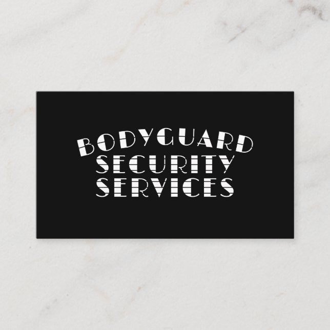 Bodyguard Security Services Executive Protection  Business Card (Front)