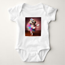 Bodysuit a cute ballerina dog dancing