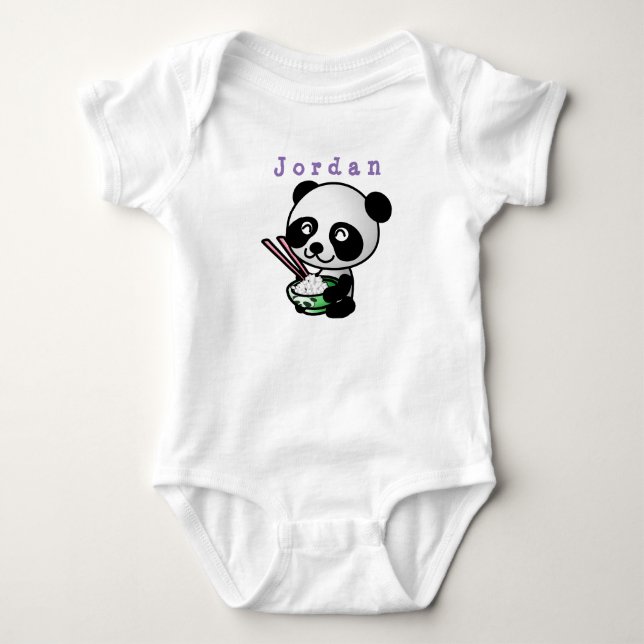 bodysuit funny , panda 02 . baby bodysuit (Front)
